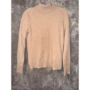 Ann Taylor Tan Turtleneck 100% cashmere  long sleeve pullover sweater Small #750